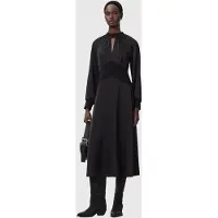AllSaints Roya Ls Dress Black Taglia: 6 | Abiti Midi Outlet | Donna | Nero