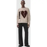 AllSaints Lover Knit Crew Pebble Brown Taglia: S | Maglioni a maglia Outlet | Uomo | Marrone