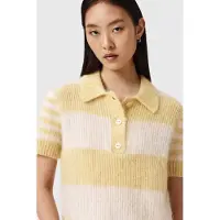 AllSaints Clem Polo Tee Hay Yellow/white Taglia: M | Maglioni a maglia Outlet | Donna | Giallo