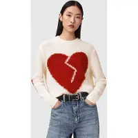 AllSaints Luvheart Crew Ecru White/red Taglia: M | Maglioni a maglia Outlet | Donna | Marrone