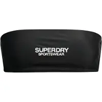 Superdry per donna. W3010388A Top bikini a fascia con logo nero (L), Beachwear, Polister riciclato, Sostenibile