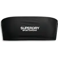 Superdry per donna. W3010388A Top bikini a fascia con logo nero (XS), Beachwear, Polister riciclato, Sostenibile
