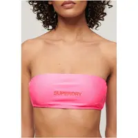 Superdry per donna. W3010388A Top bikini a fascia con logo rosa (L), Beachwear, Polister riciclato, Sostenibile