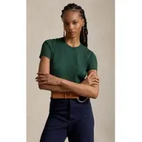 Ralph Lauren per donna. 211971872508 Maglione a maniche corte con scollo rotondo verde (M), Casual, Cotone, Manica corta