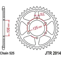 JT Sprockets Pignone Posteriore 525 Jtr2014.39 Steel