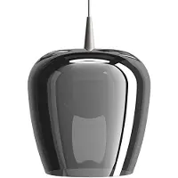 Zafferano Lampada a sospensione Bilia 230V LED 8W in vetro borosilicato soffiato a bocca, finitura Alluminio-Argento, diametro 27 cm, altezza 333 cm