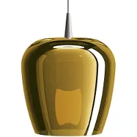 Zafferano Lampada a sospensione Bilia 230V LED 8W in vetro borosilicato soffiato finitura Oro Antico, design a campana moderno, diametro 27 cm