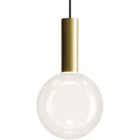 Zafferano Lampada a sospensione Sfera in vetro borosilicato soffiato a bocca, LED 8W 2700K dimmerabile TRIAC, finitura Oro e Trasparente, D18cm