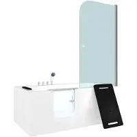 AcquaVapore Combinazione doccia per anziani e vasca con sedile, vasca con porta S15D-TH-L 160x85x215 cm SENZA sigillatura a doppio strato