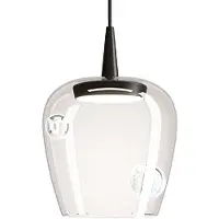 Zafferano Bilia Lampada a sospensione LED 8W 2700K Vetro borosilicato Nero-Trasparente Ø18cm, design elegante per illuminazione d'interni moderna