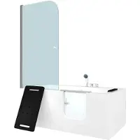 AcquaVapore Combinazione vasca con porta e sedile per anziani S15D-EH-R-EC 85x160x215 cm CON sigillatura a doppio strato