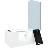 AcquaVapore Combinazione vasca con sedile e porta per anziani S15D-L-EC 160x85x215 cm CON sigillatura a doppio strato