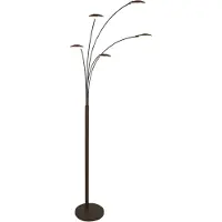 Mexlite Lampada da terra - marrone - Synna - metallo - lampada ad arco - LED - 1327CA -