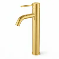 Akord Rubinetto lavabo alto da appoggio miscelatore bagno oro VERTI