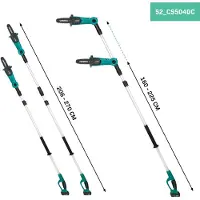 Vonroc Motosega telescopica 20V | con 2 batterie 2.0Ah e caricatore rapido