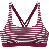 Venice beach Top per bikini melanzana / bianco