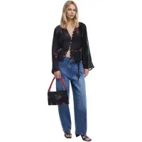 Desigual Camicia da donna blu / verde / rosa chiaro / nero
