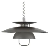 LINDBY lampada a sospensione Nadija, grigia, 43 cm, regolabile in altezza, E27