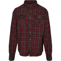 Brandit Camicia broccato / marrone scuro / rosso ciliegia