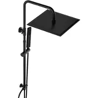 Dylin GmbH JOHO Set doccia XXL in acciaio inox per doccia a pioggia Sistema doccia con soffione 30x30cm nero opaco