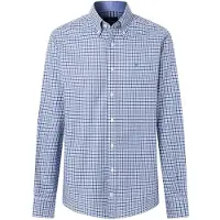 Hackett London per uomo. HM3010752 Camicia Three Color Gingham blu (M), Casual, Cotone, Classico, Manica lunga