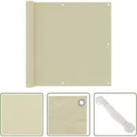The Living Store Schermo privacy per balcone crema 90x500 cm Tessuto Oxford