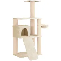 Syfax Albero per gatti con pali per graffiare in sisal Crema 173 cm