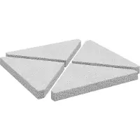vidaXL Piastre per pesi Parasol 4 pz. Granito grigio Triangolare 14 kg