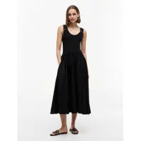 Tommy Hilfiger 5x2 Rib Mix Media Black Taglia: XS | Abiti Midi Outlet | Donna | Nero