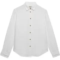 Superdry per donna. W4010587A Camicia Premium di Lino bianco (XS), Casual, Manica lunga