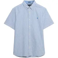 Superdry per uomo. M4011101A Camicia Preppy Oxford blu (L), Cotone, Classico, Manica corta