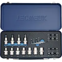 TECWERK Set di chiavi a bussola da 27 pezzi 1/4 + 1/2 T10 - T55/E4 - E20