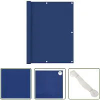 The Living Store Schermo privacy per balcone blu 120x300 cm Tessuto Oxford