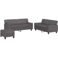 Syfax Set di Divani 3 pz Grigio in Pelle finta