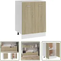 The Living Store base rovere Sonoma 60x46x81,5 cm materiale in legno