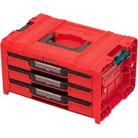 Qbrick System PRO Cassettiera 3, Scatola per attrezzi professionale, serie Expert, colore rosso, modello UHD