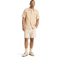 Timberland Cotton Linen Ss Utility Overshirt Medium Beige Taglia: L | Camicie Casual Outlet | Uomo | Bianco