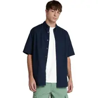 Timberland Short Sleeve Stretch Poplin Shirt Navy Taglia: L | Camicie Casual Outlet | Uomo | Blu