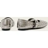 AllSaints Holly Stud Shoe Met Gunmetal Grey Taglia: 38 | Ballerine Outlet | Donna | Grigio