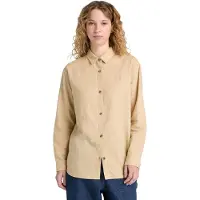 Timberland Linen Blend Long-sleeve Shirt Medium Beige Taglia: M | Maglie a manica lunga Outlet | Donna | Marrone