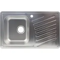 Alveus Lavello da cucina in acciaio inossidabile Leinen Elegant 30 FI 90, rettangolare, vasca a sinistra, 81 x 51 cm, profondità vasca 19 cm