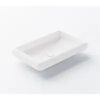 Steinberg Série 440 lavabo à poser, rectangulaire arrondi, sans trop-plein, 600x400x112mm, SOLIDSurface, 4407410W, 4407410W