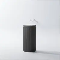 Steinberg Série 740 Lavabo au sol, rond, sans trop-plein, 450x450x900mm, SOLIDSurface, 7406500SW, 7406500SW