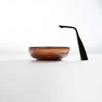 Steinberg Série 489 lavabo à poser, rond, en polyrésine, avec bouchon de vidage, 400x400x140mm, 489601033, 489601033