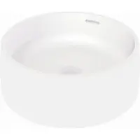 Steinberg Série 440 lavabo à poser, rond, 415x415x150mm, SOLIDSurface, sans trou pour robinet, avec trop-plein, 4406210W, 4406210W