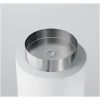 Steinberg Série 442 lavabo à poser, rond, acier inox, sans trou pour robinet, sans trop-plein, 400x400x110mm, 4426020BS, 4426020BS