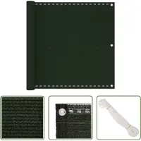 The Living Store Schermo privacy per balcone verde scuro 90x300 cm HDPE