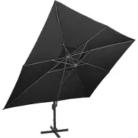 vidaXL Ombrellone a semaforo con ventilazione 400x300 cm nero
