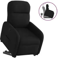 vidaXL Poltrona relax con ausilio per l'alzata in tessuto nero