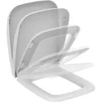 Ideal standard Sedile per WC VENTUNO con coperchio, cerniere in acciaio inox Chiusura ammortizzata bianco